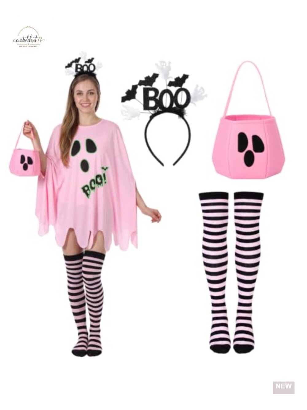 Halloween Ghost Cape Costume Set Glow in the Dark Cosplay Cloak